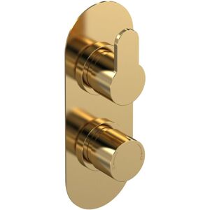 Nuie - Arvan Thermostatic Concealed Shower Valve Dual Handle - Brushed Brass Nuie - Arvan Thermostatic Concealed Shower Valve Dual Handle - Brushed Brass