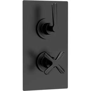 Nuie - Aztec Matt Black Twin Concealed Thermostatic Shower Valve - CLL4210 Nuie - Aztec Matt Black Twin Concealed Thermostatic Shower Valve - CLL4210