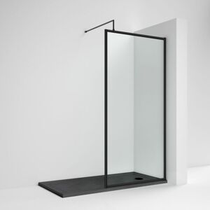 Nuie - 1000mm x 1850mm Full Outer Frame Wetroom Shower Screen with Matt Black Support Bar - WRFBP1810 Nuie - 1000mm x 1850mm Full Outer Frame Wetroom Shower Screen with Matt Black Support Bar - WRFBP1810