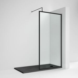 Nuie - 1200mm x 1850mm Full Outer Frame Wetroom Shower Screen with Matt Black Support Bar - WRFBP1812 Nuie - 1200mm x 1850mm Full Outer Frame Wetroom Shower Screen with Matt Black Support Bar - WRFBP1812