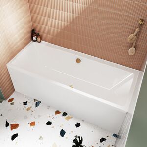 Linton Thin Edge Double Ended Rectangular Bath 1800mm x 800mm - Acrylic (inc Leg Set) - Nuie Linton Thin Edge Double Ended Rectangular Bath 1800mm x 800mm - Acrylic (inc Leg Set) - Nuie