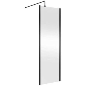 Nuie - Outer Framed Wetroom Screen 700mm w x 1850mm h with Support Bar 8mm Glass - Matt Black Nuie - Outer Framed Wetroom Screen 700mm w x 1850mm h with Support Bar 8mm Glass - Matt Black