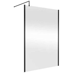 Nuie Outer Framed Wetroom Screen 1400mm W x 1850mm H with Support Bar 8mm Glass - Matt Black Nuie Outer Framed Wetroom Screen 1400mm W x 1850mm H with Support Bar 8mm Glass - Matt Black