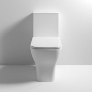 NES HOME Nuie Rimless Square Compact Close Coupled Toilet wc Pan, Toilet Seat & Cistern NES HOME Nuie Rimless Square Compact Close Coupled Toilet wc Pan, Toilet Seat & Cistern