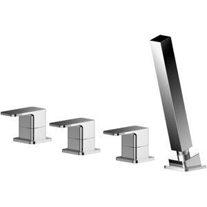Nuie - Windon 4-Hole Pillar Mounted Bath Shower Mixer Tap - Chrome Nuie - Windon 4-Hole Pillar Mounted Bath Shower Mixer Tap - Chrome