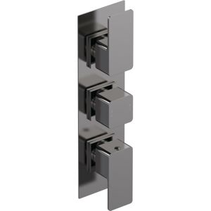 Nuie Windon Thermostatic Concealed Shower Valve Triple Handle - Brushed Pewter Nuie Windon Thermostatic Concealed Shower Valve Triple Handle - Brushed Pewter