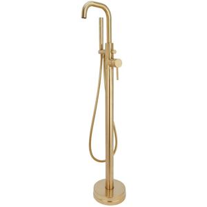 Orbit - Core Brushed Brass Modern Round Style Freestanding Bath Shower Mixer Tap Orbit - Core Brushed Brass Modern Round Style Freestanding Bath Shower Mixer Tap