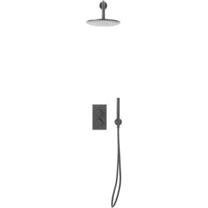 Orbit - Core Thermostatic Concealed Mixer Shower with Shower Kit + Fixed Shower Head - Gunmetal Orbit - Core Thermostatic Concealed Mixer Shower with Shower Kit + Fixed Shower Head - Gunmetal
