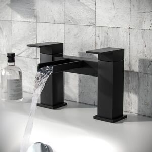 Nes Home - Ozone Modern Matte Black Waterfall Deck Mounted Bath Filler Tap Nes Home - Ozone Modern Matte Black Waterfall Deck Mounted Bath Filler Tap