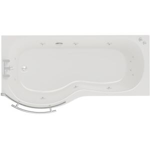 Wholesale Domestic - Plage 1700mm 12 Jet Chrome V-Tec Left Hand p Shaped Whirlpool Shower Bath with Towel Rail Bath Screen and Front Bath Panel Wholesale Domestic - Plage 1700mm 12 Jet Chrome V-Tec Left Hand p Shaped Whirlpool Shower Bath with Towel Rail Bath Screen and Front Bath Panel