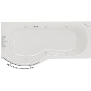 Wholesale Domestic - Plage 1700mm 6 Jet Chrome V-Tec Left Hand p Shaped Whirlpool Shower Bath with Towel Rail Bath Screen and Front Bath Panel Wholesale Domestic - Plage 1700mm 6 Jet Chrome V-Tec Left Hand p Shaped Whirlpool Shower Bath with Towel Rail Bath Screen and Front Bath Panel