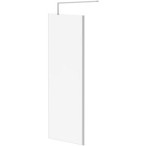 Pacco 8mm Clear Glass Polished Chrome 1850mm x 700mm Walk In Shower Screen including Wall Channel and Support Bar - Wholesale Domestic Pacco 8mm Clear Glass Polished Chrome 1850mm x 700mm Walk In Shower Screen including Wall Channel and Support Bar - Wholesale Domestic