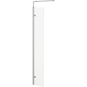 Wholesale Domestic - Pacco 8mm Fluted Glass Polished Chrome 1850mm x 300mm Walk In Hinged Return Shower Screen Wholesale Domestic - Pacco 8mm Fluted Glass Polished Chrome 1850mm x 300mm Walk In Hinged Return Shower Screen