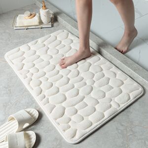 Linghhang - Pebble Waffle Floor Mat, Non-Slip Absorbent Bathroom Entrance Floor Mat (Milk White, 40 x 60CM) Linghhang - Pebble Waffle Floor Mat, Non-Slip Absorbent Bathroom Entrance Floor Mat (Milk White, 40 x 60CM)