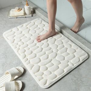 Pebble Relief Mat, Non-Slip Absorbent Bathroom Entrance Mat (Milky White, 40 x 60 cm) Ymyny Pebble Relief Mat, Non-Slip Absorbent Bathroom Entrance Mat (Milky White, 40 x 60 cm) Ymyny