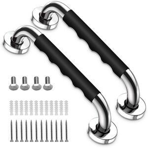 MEMKEY 2 Pack Bathtub Grab Bar, 33cm Non-Slip Bathroom Grab Bar, Wall Mounted Stainless Steel Grab Bar, Shower Handle for Elderly/Disabled/Children/Pregnant MEMKEY 2 Pack Bathtub Grab Bar, 33cm Non-Slip Bathroom Grab Bar, Wall Mounted Stainless Steel Grab Bar, Shower Handle for Elderly/Disabled/Children/Pregnant