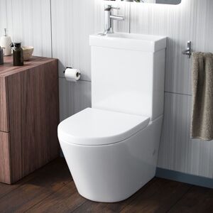 NES HOME Pilton 2 in 1 Close Coupled Pan, Cistern, Seat & Mini Mono Basin Mixer Tap NES HOME Pilton 2 in 1 Close Coupled Pan, Cistern, Seat & Mini Mono Basin Mixer Tap