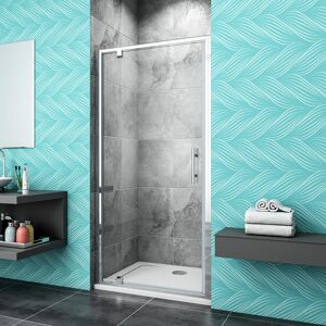 Biubiubath - 1000mm Pivot Hinge Shower Door 5mm Safety Glass Shower Enclosure Cubicle with 1000x1000mm Stone Tray Free Waste Biubiubath - 1000mm Pivot Hinge Shower Door 5mm Safety Glass Shower Enclosure Cubicle with 1000x1000mm Stone Tray Free Waste