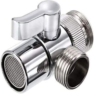 TOOLIVE Polished Chrome Brass Sink Valve Diverter Faucet Splitter for Kitchen, Handheld Shower Head or Bathroom Sink Faucet Replacement Part Faucet to Hose TOOLIVE Polished Chrome Brass Sink Valve Diverter Faucet Splitter for Kitchen, Handheld Shower Head or Bathroom Sink Faucet Replacement Part Faucet to Hose