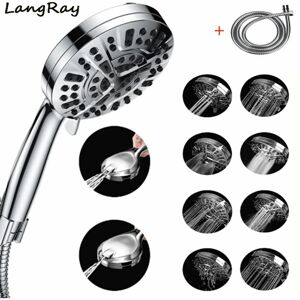 TRIMEC Pommeau de douche haute pression avec poche, 8 réglages de pulvérisation + 2 modes de pulvérisation puissants, pommeau de douche amovible de 12,7 cm TRIMEC Pommeau de douche haute pression avec poche, 8 réglages de pulvérisation + 2 modes de pulvérisation puissants, pommeau de douche amovible de 12,7 cm