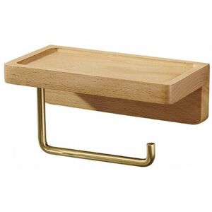 SERBIA Porte-papier toilette en bois massif, support mural à double montage, coins arrondis autocollants, décoration de salle de bain et de cuisine (hêtre) SERBIA Porte-papier toilette en bois massif, support mural à double montage, coins arrondis autocollants, décoration de salle de bain et de cuisine (hêtre)