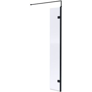 Nuie - Wet Room Hinged Return Panel 1850mm High x 300mm Wide 8mm Glass - Matt Black Nuie - Wet Room Hinged Return Panel 1850mm High x 300mm Wide 8mm Glass - Matt Black