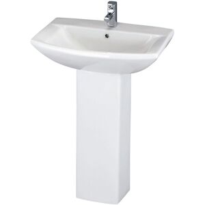 Premier - Nuie Asselby Medium Basin and Full Pedestal 600mm Wide - 1 Tap Hole Premier - Nuie Asselby Medium Basin and Full Pedestal 600mm Wide - 1 Tap Hole