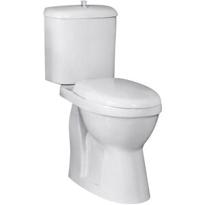 Comfort Height Close Coupled Toilet with Push Button Cistern - Soft Close Seat - Nuie Comfort Height Close Coupled Toilet with Push Button Cistern - Soft Close Seat - Nuie
