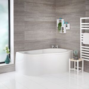 Premier - Milano - White Modern Bathroom Right Hand Corner Bath with Panel - 1500mm x 1000mm Premier - Milano - White Modern Bathroom Right Hand Corner Bath with Panel - 1500mm x 1000mm