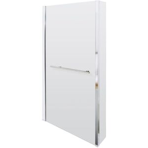 Nuie Pacific Chrome Hinged L Shaped Shower Bath Screen with Fixed Return and Towel Rail - NSBSR1 Nuie Pacific Chrome Hinged L Shaped Shower Bath Screen with Fixed Return and Towel Rail - NSBSR1