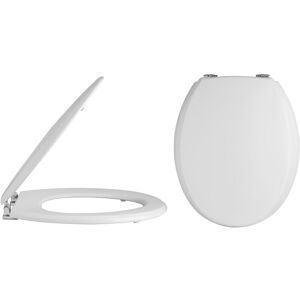 Premier Milano Richmond - Traditional White Effect Toilet Seat with Bevelled Lid and Chrome Hinges - 370mm x 440mm Premier Milano Richmond - Traditional White Effect Toilet Seat with Bevelled Lid and Chrome Hinges - 370mm x 440mm