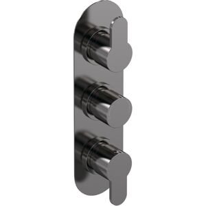 Pride Round Concealed Triple Thermostatic Shower Valve With Diverter (3 Outlets) - Brushed Pewter - Balterley Pride Round Concealed Triple Thermostatic Shower Valve With Diverter (3 Outlets) - Brushed Pewter - Balterley