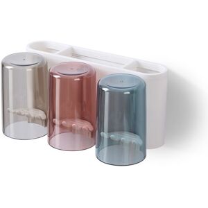 Rose - Punch Free Wall Mount Toothbrush Holder 3 Cup Electric Toothbrush Holder Rose - Punch Free Wall Mount Toothbrush Holder 3 Cup Electric Toothbrush Holder
