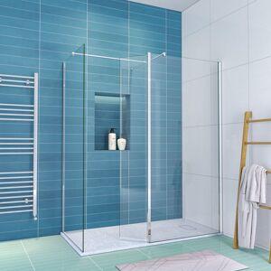 Walk in Shower Door 700mm Main Shower Screen with 300mm Flipper Shower Screen +700mm Side Panel - Elegant Walk in Shower Door 700mm Main Shower Screen with 300mm Flipper Shower Screen +700mm Side Panel - Elegant