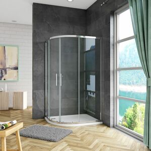 Aica Sanitaire - 1000x800x1850mm Quadrant Shower Enclosure Sliding Shower Door Tempered Glass Aica Sanitaire - 1000x800x1850mm Quadrant Shower Enclosure Sliding Shower Door Tempered Glass