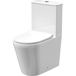BALTERLEY Compact Rimless Flush to Wall Toilet Pan, Cistern & Soft Close Sandwich Seat - 798mm x 385mm x 612mm BALTERLEY Compact Rimless Flush to Wall Toilet Pan, Cistern & Soft Close Sandwich Seat - 798mm x 385mm x 612mm