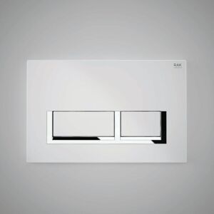 RAK CERAMICS Rak White Flush Plate with Polished Chrome Rectangular Push Plates - FS04RAKWHRE8C RAK CERAMICS Rak White Flush Plate with Polished Chrome Rectangular Push Plates - FS04RAKWHRE8C