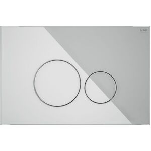 RAK CERAMICS Rak Ecofix Round Dual Flush Plates - White Glass RAK CERAMICS Rak Ecofix Round Dual Flush Plates - White Glass