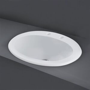 Rak Ceramics - rak Mira Inset Countertop Basin 560mm Wide - 2 Tap Hole Rak Ceramics - rak Mira Inset Countertop Basin 560mm Wide - 2 Tap Hole