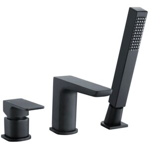 Rak Ceramics - rak Moon Black Deck Mounted 3 Tap Hole Bath Shower Mixer Tap - RAKMOO3012B Rak Ceramics - rak Moon Black Deck Mounted 3 Tap Hole Bath Shower Mixer Tap - RAKMOO3012B