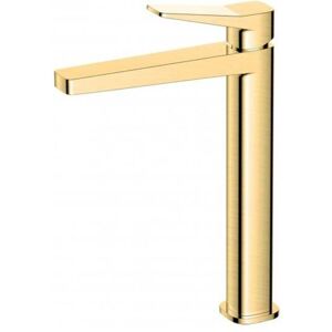 Rak Ceramics - rak Petit Square Tall Basin Mixer Tap Without Waste - Brushed Gold Rak Ceramics - rak Petit Square Tall Basin Mixer Tap Without Waste - Brushed Gold