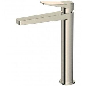Rak Ceramics - rak Petit Square Tall Basin Mixer Tap Without Waste - Brushed Nickel Rak Ceramics - rak Petit Square Tall Basin Mixer Tap Without Waste - Brushed Nickel