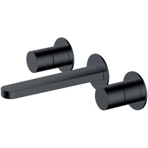 Rak Ceramics - rak Petit Round 3-Hole Wall Mounted Basin Mixer Tap - Matt Black Rak Ceramics - rak Petit Round 3-Hole Wall Mounted Basin Mixer Tap - Matt Black