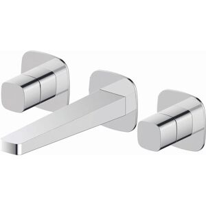Rak Ceramics - rak Petit Square 3-Hole Wall Mounted Basin Mixer Tap - Chrome Rak Ceramics - rak Petit Square 3-Hole Wall Mounted Basin Mixer Tap - Chrome