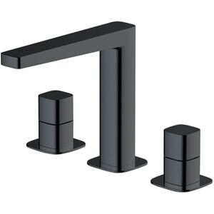 Rak Ceramics - rak Petit Square 3-Hole Basin Mixer Tap Deck Mounted - Matt Black Rak Ceramics - rak Petit Square 3-Hole Basin Mixer Tap Deck Mounted - Matt Black