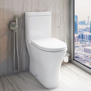 RAK CERAMICS Rak Resort Mini Rimless Close Coupled Back to Wall Toilet Pack - Soft Close Seat RAK CERAMICS Rak Resort Mini Rimless Close Coupled Back to Wall Toilet Pack - Soft Close Seat