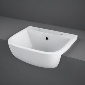 Rak Ceramics - rak Series 600 420mm Semi Recessed Basin with 2 Tap Holes - SE2201NCHAWHA Rak Ceramics - rak Series 600 420mm Semi Recessed Basin with 2 Tap Holes - SE2201NCHAWHA