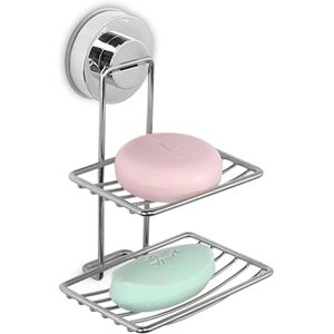 Readcly - Soap Dish for Shower with Suction Cup Shower Stainless Steel Bathroom Wall Soap Holder Adhesive (Stainless Steel) 19X13cm Readcly - Soap Dish for Shower with Suction Cup Shower Stainless Steel Bathroom Wall Soap Holder Adhesive (Stainless Steel) 19X13cm