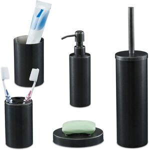 Relaxdays - 5-piece bathroom accessory set, brushed stainless steel, complete toilet set, modern design, anthracite Relaxdays - 5-piece bathroom accessory set, brushed stainless steel, complete toilet set, modern design, anthracite