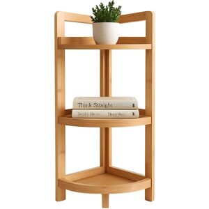 Relaxdays Bamboo Corner Shelf, 3 half-round shelves, HWD: 77x23x23 cm, space-saving, natural Relaxdays Bamboo Corner Shelf, 3 half-round shelves, HWD: 77x23x23 cm, space-saving, natural